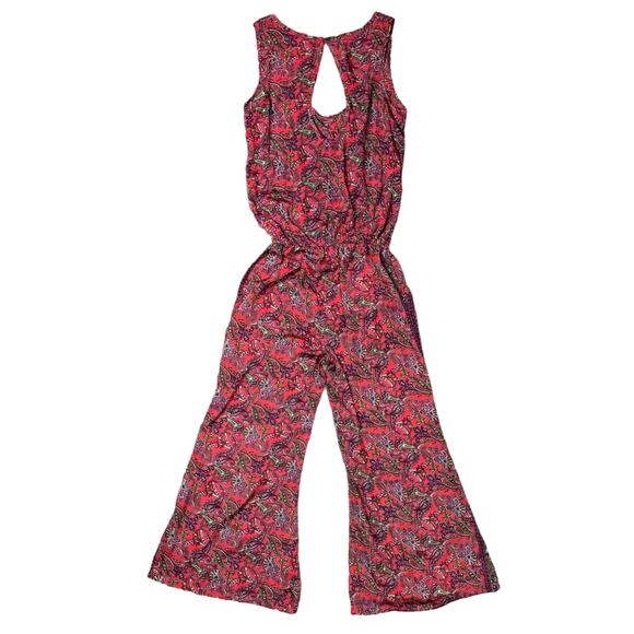 RAGA | Lasting Passion Red Paisley Print Wide Leg Satin Dress w Pockets - Picture 3 of 12